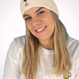 Geborduurde muts van biologisch katoen