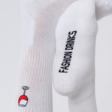 Glas rode wijn | Geborduurde sokken van biologisch katoen