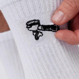 Zeefdrukker | Geborduurde sokken van biologisch katoen