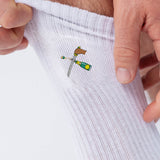 Champagne Sabre | Geborduurde Biologische Katoenen Sokken