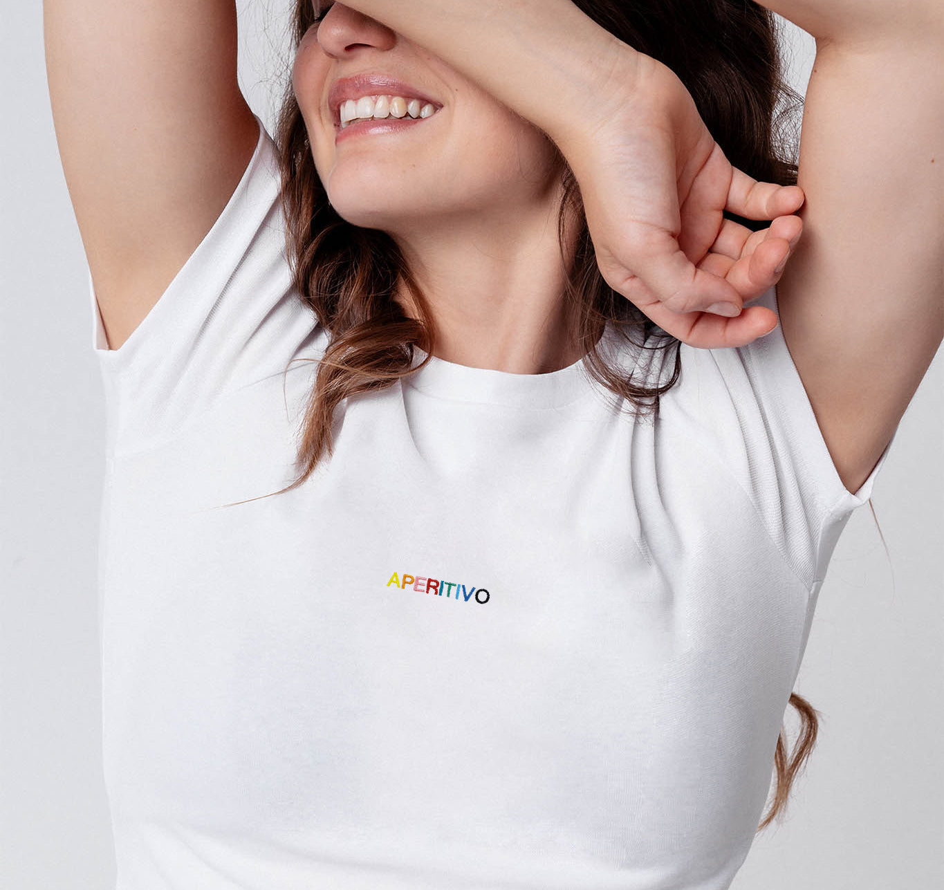 Aperitivo | Besticktes Bio Baumwoll Cropped T-Shirt