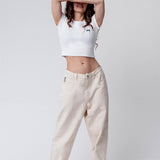 schnelle Brille | Besticktes Bio Baumwoll Cropped T-Shirt