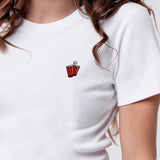Beerpong | Besticktes Bio Baumwoll Cropped T-Shirt