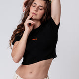 Negroni Signature | Besticktes Bio Baumwoll Cropped T-Shirt