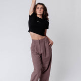 Maximum Rizz | Besticktes Bio Baumwoll Cropped T-Shirt