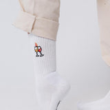 Geborduurde sokken van biologisch katoen