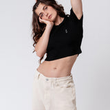 Three Sixty | Besticktes Bio Baumwoll Cropped T-Shirt