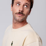 Champagner | Bestickter Bio-Baumwoll Unisex Pullover