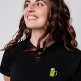 Maßkrug | Besticktes Bio Baumwoll Frauen T-Shirt