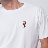 Glaserl Rotwein | Besticktes Bio Baumwoll Unisex T-Shirt