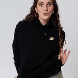 Flat White | Bestickter Bio Baumwoll Unisex Hoodie