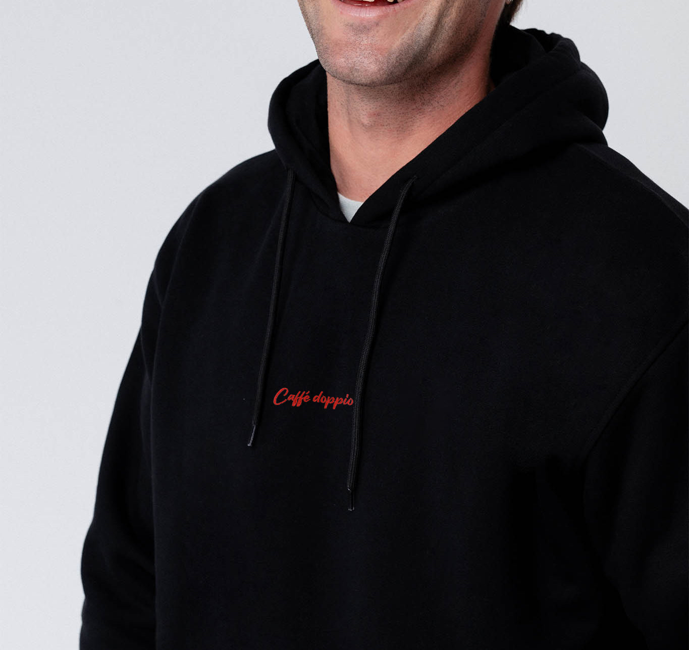 Caffé doppio | Bestickter Bio Baumwoll Unisex Hoodie