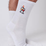 Geborduurde sokken van biologisch katoen