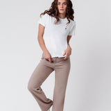 Mangaroca Batida de Côco Geborduurd Biologisch Katoenen Damest-shirt