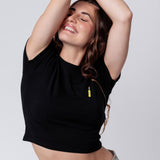 Pallini Limoncello | Besticktes Bio Baumwoll Cropped T-Shirt