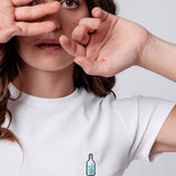 GIN SUL | Besticktes Bio Baumwoll Cropped T-Shirt