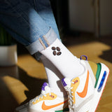 Geborduurde sokken van biologisch katoen