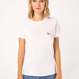 Geborduurd biologisch katoenen dames-T-shirt