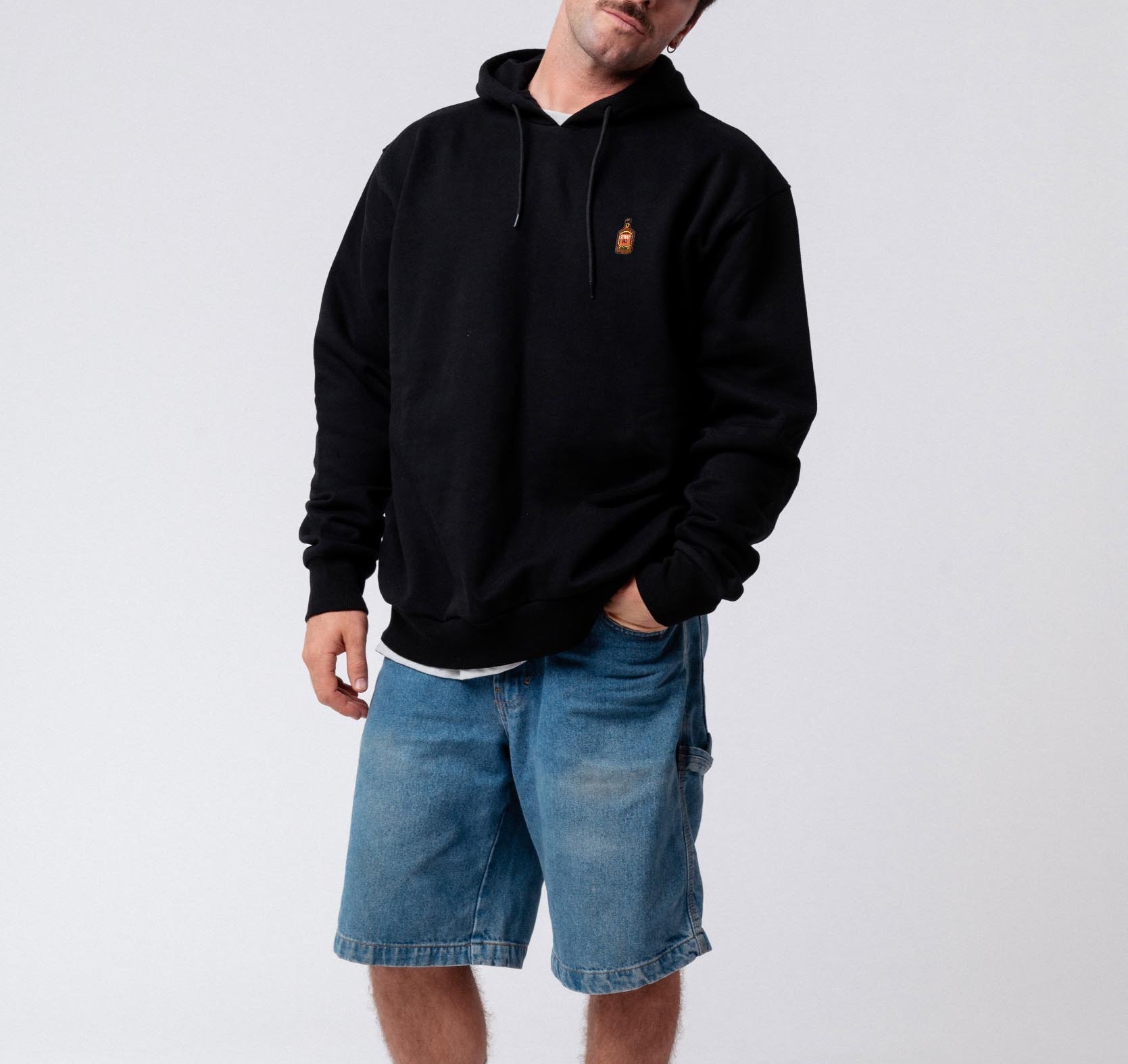 Stroh 80 | Bestickter Bio-Baumwoll Unisex Hoodie