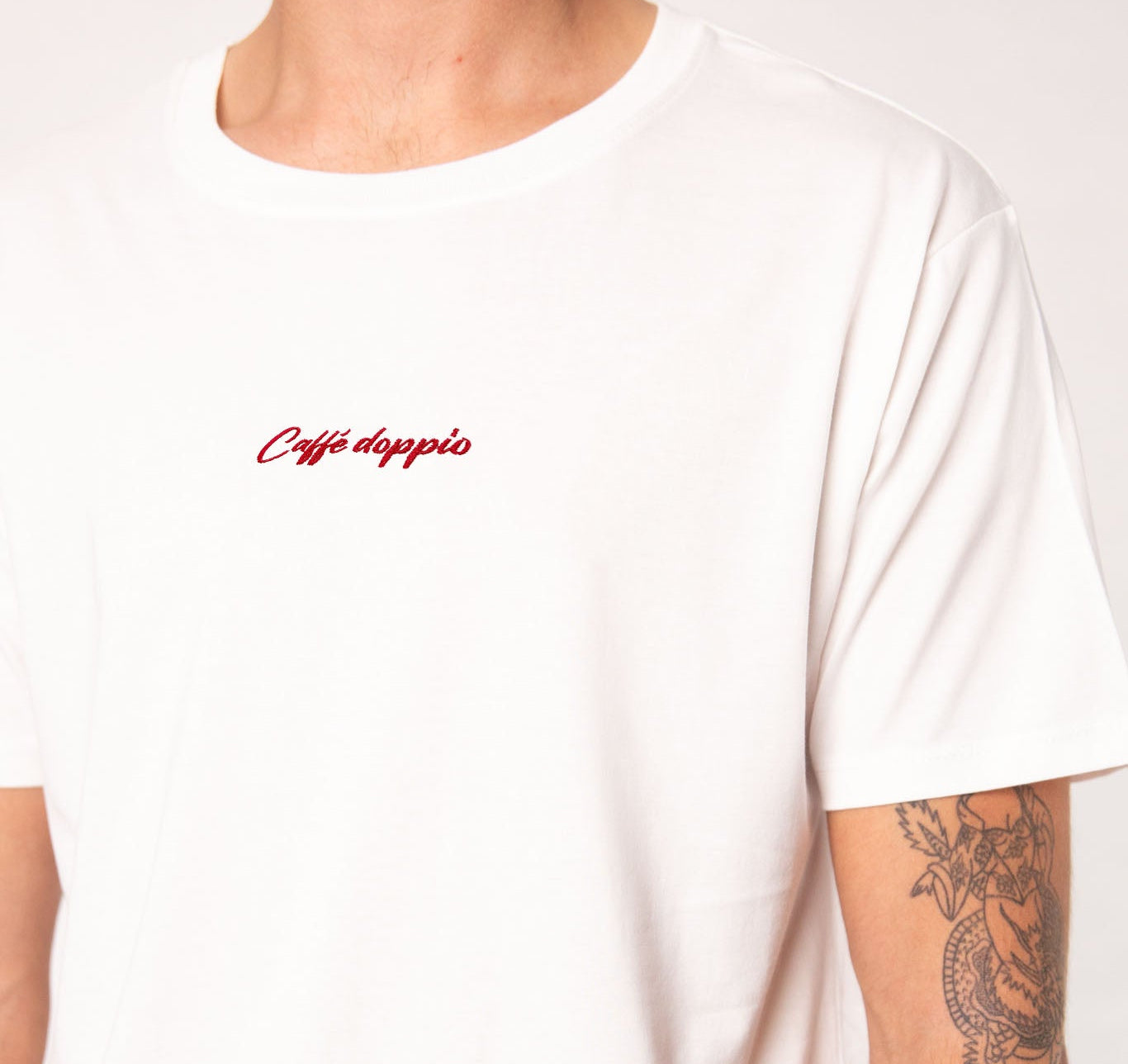 Caffé doppio | Besticktes Bio Baumwoll Unisex T-Shirt