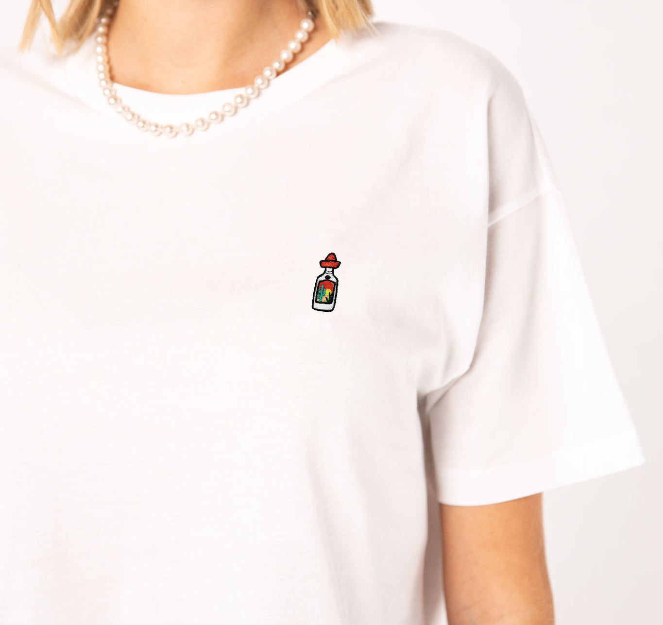 Sierra Tequila | Besticktes Bio Baumwoll Cropped T-Shirt
