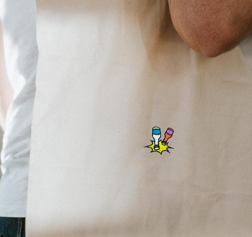 Little Knocker | Geborduurde biologisch katoenen tas