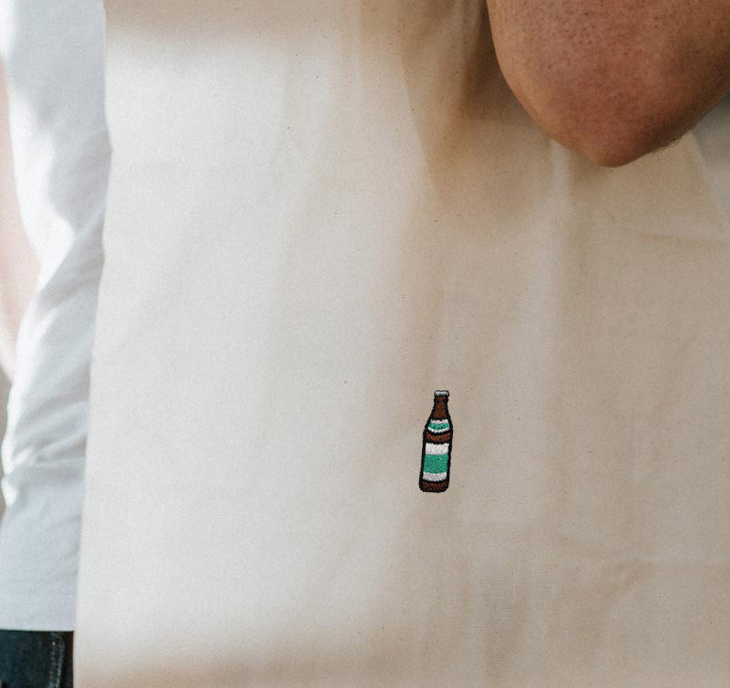 Geborduurde biologisch katoenen tas