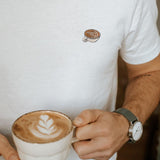 Flat White | Besticktes Bio Baumwoll Unisex T-Shirt