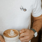 Latte Art | Besticktes Bio Baumwoll-T-Shirt