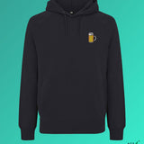 Maßkrug geborduurde unisex hoodie van biologisch katoen