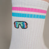 schnelle Brille | Bestickte Bio Baumwoll Socken