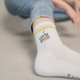 Pfirsich Eistee | Bestickte Bio Baumwoll Socken