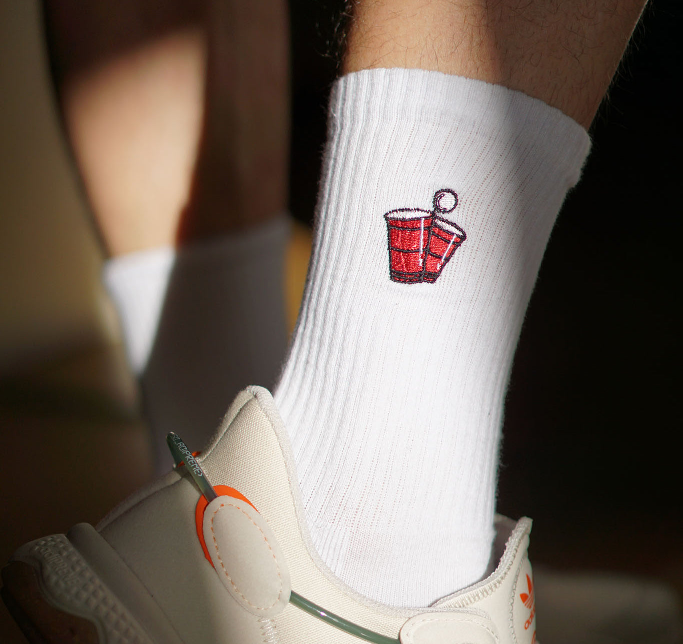 Beerpong | Geborduurde Biologische Katoenen Sok