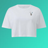 Liquid Coffee | Besticktes Bio Baumwoll Cropped T-Shirt