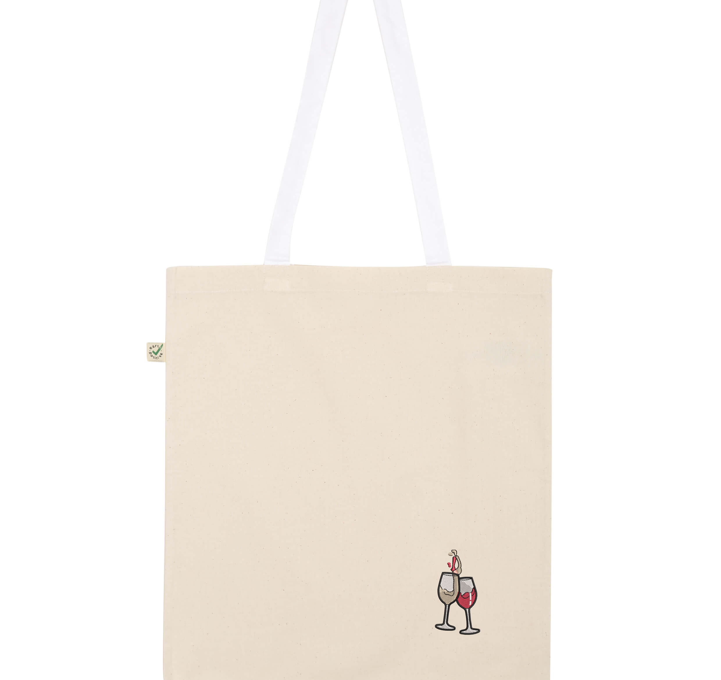 Wijn Duet | Geborduurde Biologische Katoenen Tas