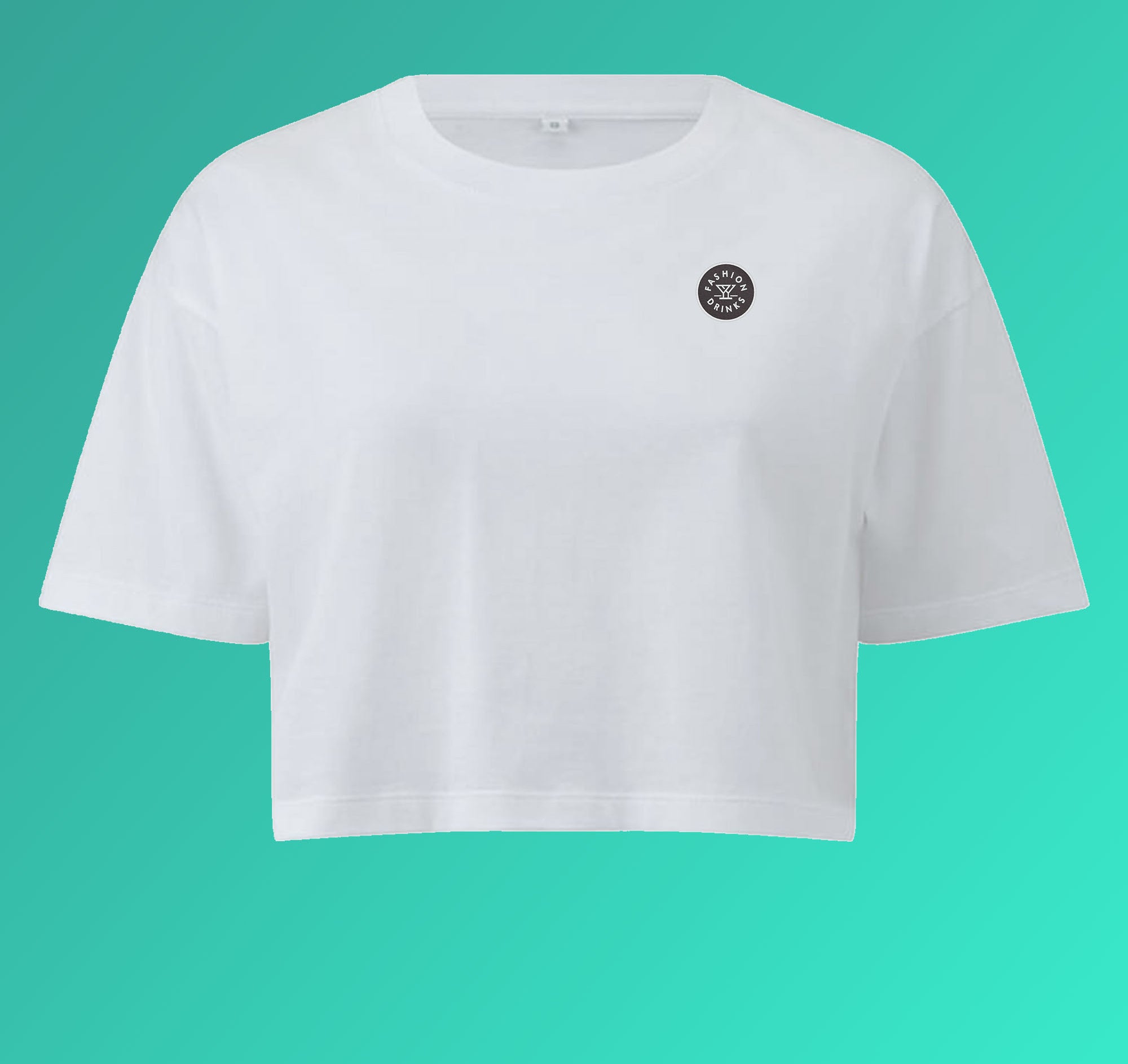 Fashion Drinks | Besticktes Bio Baumwoll Cropped T-Shirt