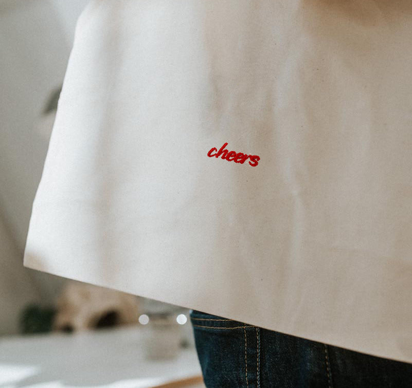 Cheers Collectie | Geborduurde Biologische Katoenen Tas