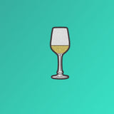 Witte Wijn | Geborduurde Biologische Katoenen Tas