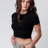 Negroni Signature | Besticktes Bio Baumwoll Cropped T-Shirt
