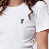 Espressokocher | Besticktes Bio Baumwoll Cropped T-Shirt