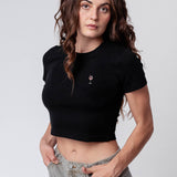 Wildberry Spritz | Besticktes Bio Baumwoll Cropped T-Shirt