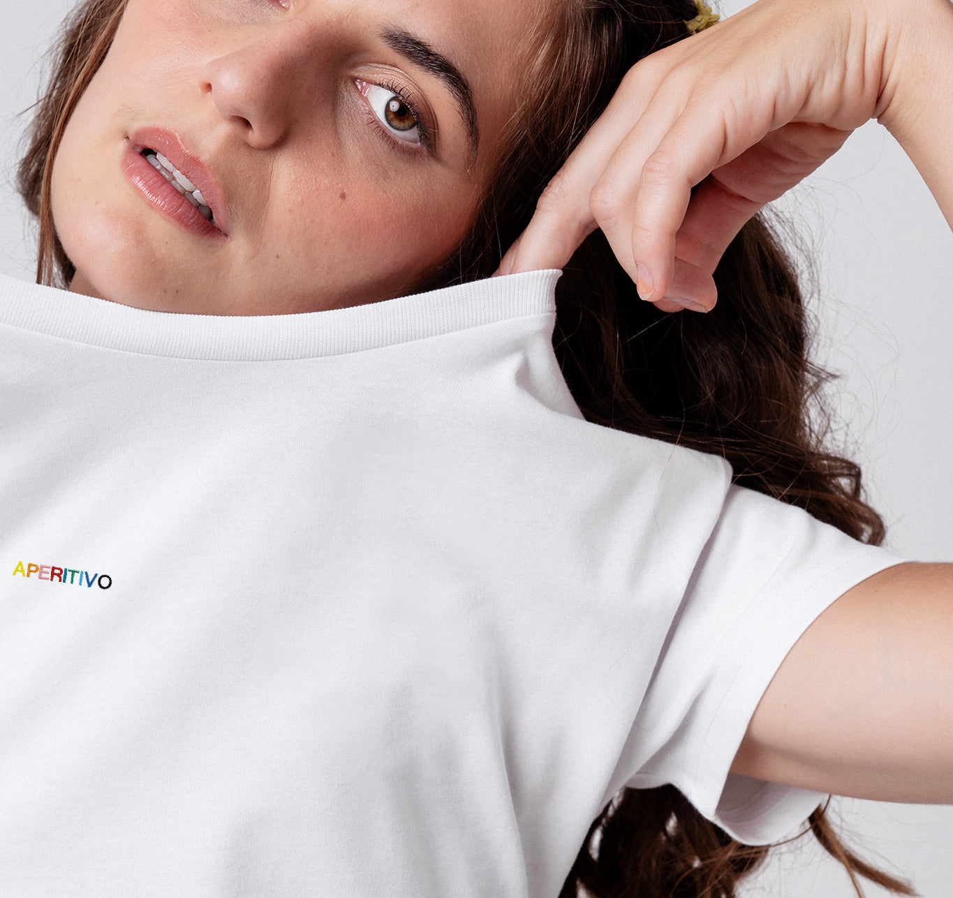 Aperitivo geborduurd biologisch katoenen dames-T-shirt