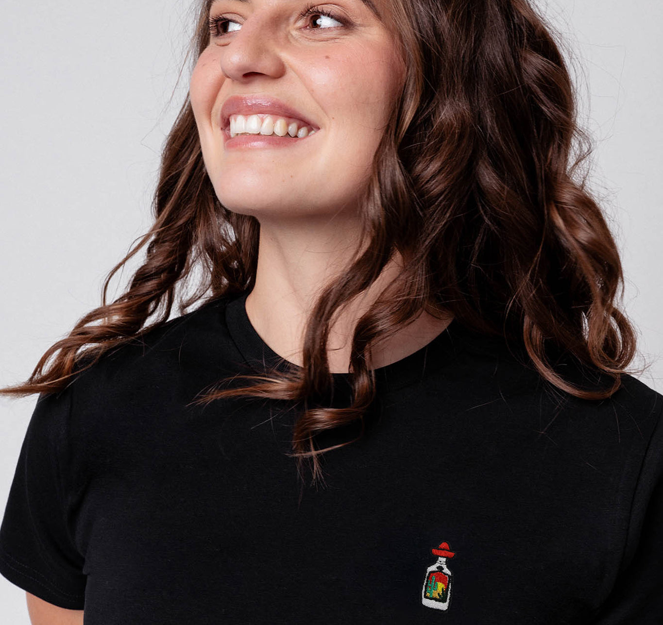 Sierra Tequila Geborduurd Biologisch Katoenen Damest-shirt