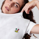 Little Knocker | Geborduurd T-shirt van biologisch katoen voor dames