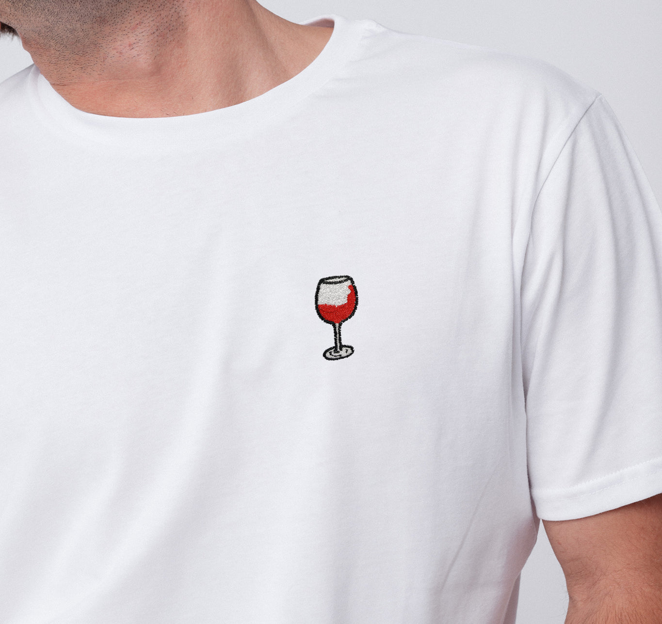 Glaserl Rotwein | Besticktes Bio Baumwoll Unisex T-Shirt