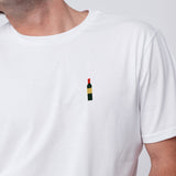Weinflasche | Besticktes Bio Baumwoll Unisex T-Shirt