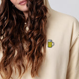 Maßkrug | Geborduurd organisch katoen Vrouwen Hoodie