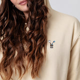 Liquid Coffee Geborduurde Biologische Katoenen Vrouwen Hoodie