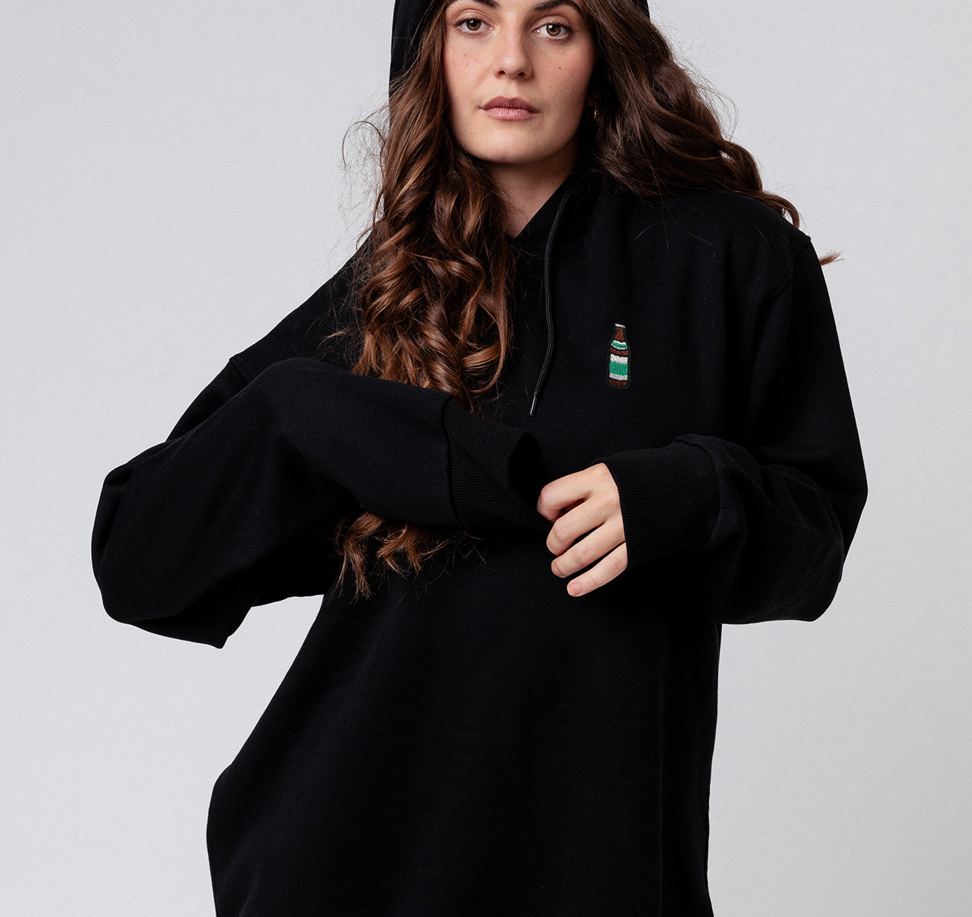 Geborduurde hoodie van biologisch katoen voor dames