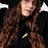 Tornado Geborduurde Biologische Katoenen Vrouwen Hoodie